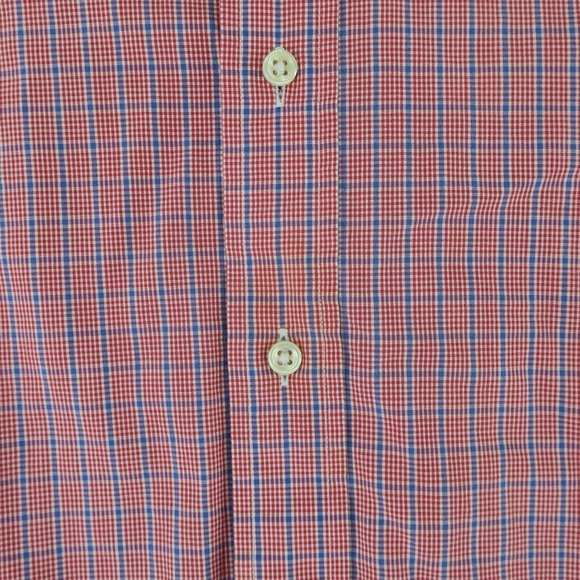 Ralph Lauren Blake Short Sleeve Button Up Shirt Mens 2XL XXL‎ Red Blue Cotton - Picture 6 of 10